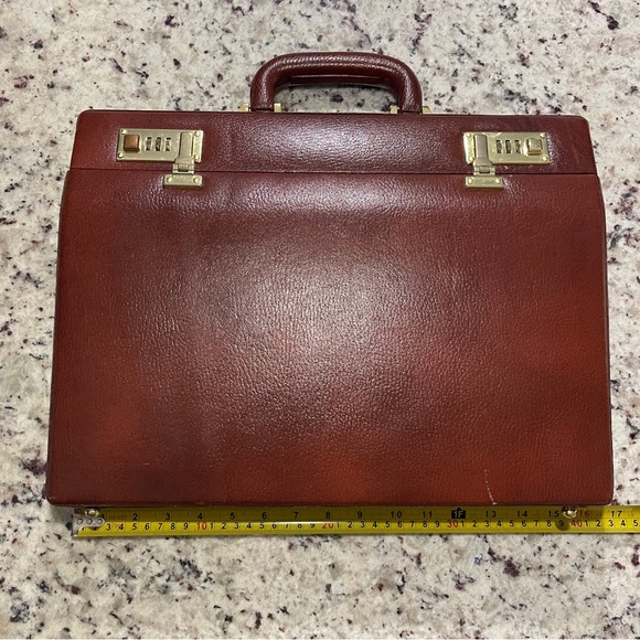 Other - Pure Leather Briefcase Executive Handbag for Men Attache Briefcase Laptop Apple